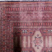 Handmade vintage Uzbek Bukhara rug 95cm x 157cm, 1950s