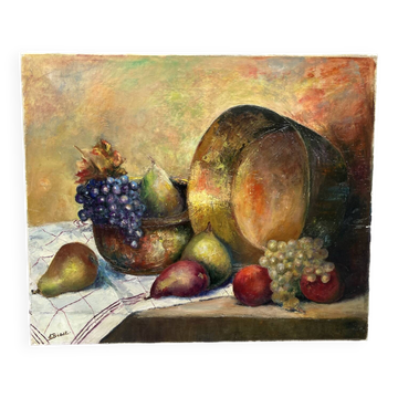 Oil on canvas still life "Autumn Fruits" 55x46cm