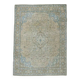 1960s Vintage Persian Handmade Wool Cotton Yellow Area Rug 284x366