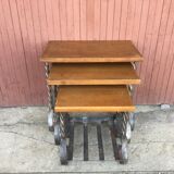 Pull out oak and iron tables