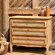 Antique oak commode with cane work - 3 drawers