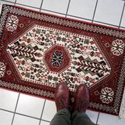 Handmade vintage Persian Gashkai rug 62cm x 105cm, 1960s