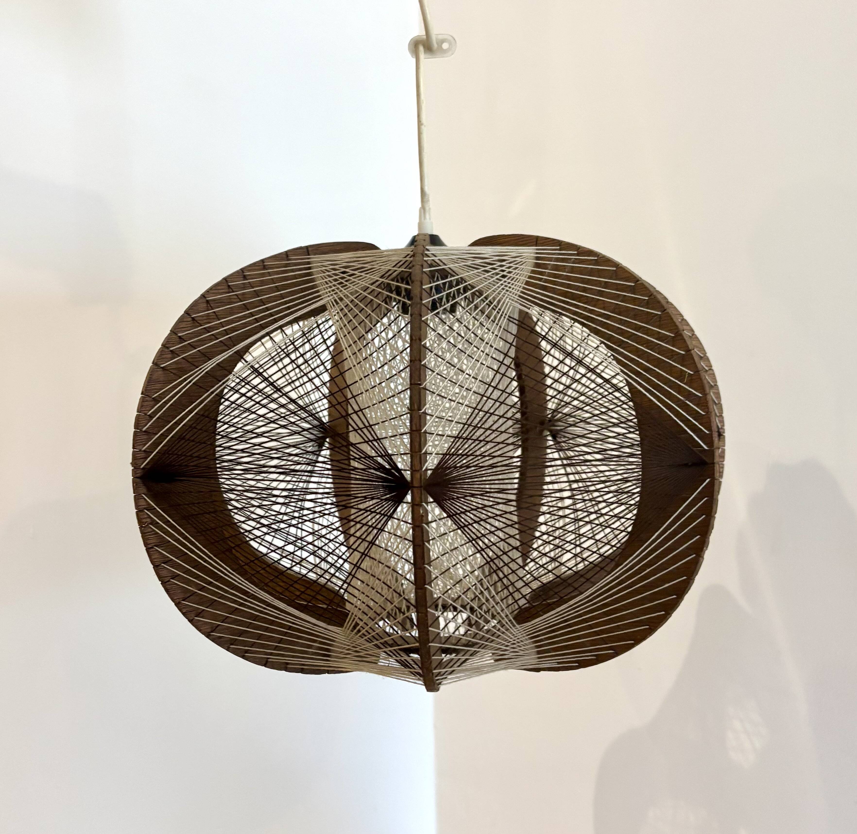 Scandinavian wooden and wire suspension