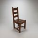 Set of 6 brutalist oak dining chairs, 1960
