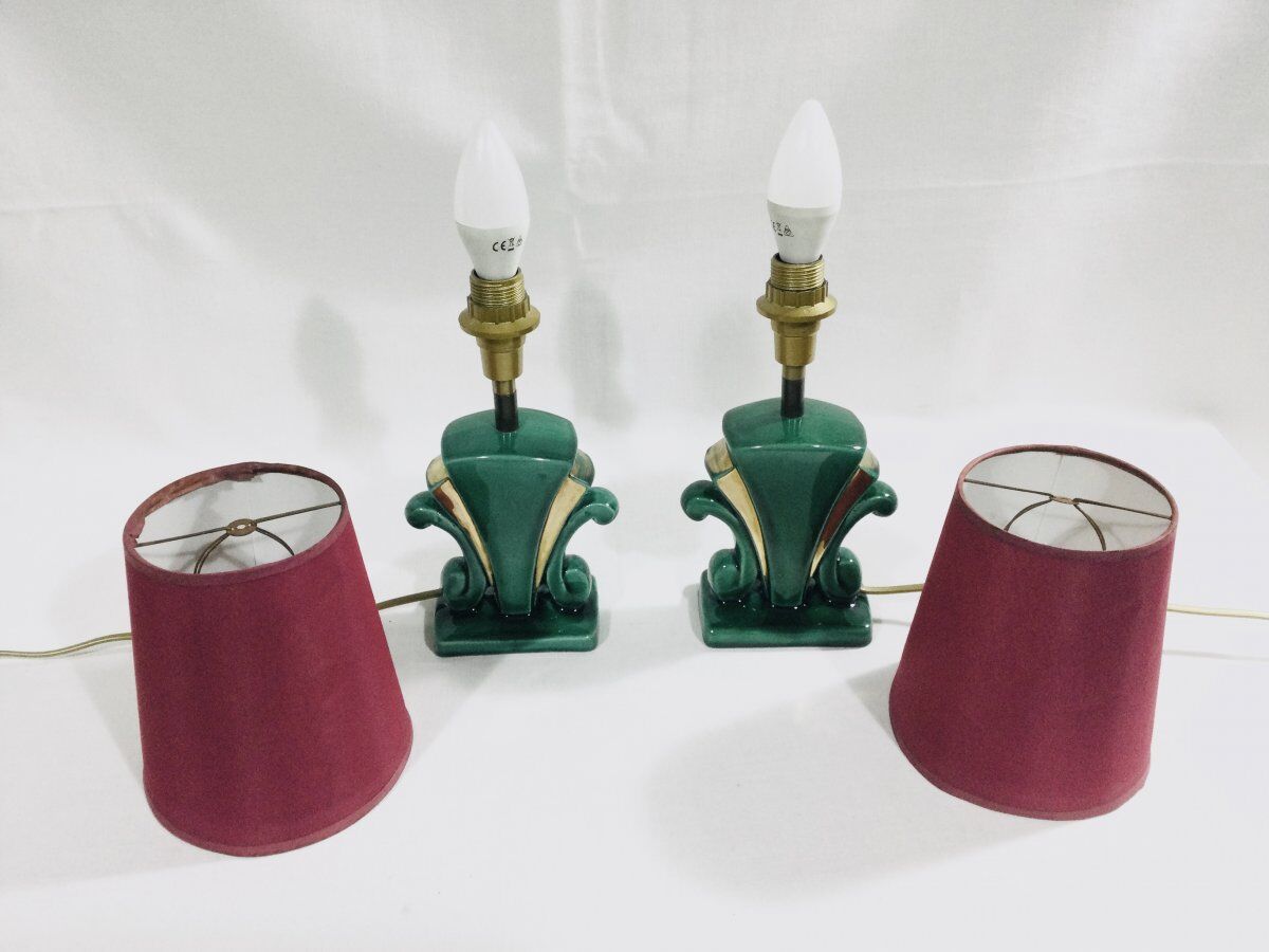 Pair of art deco lamps