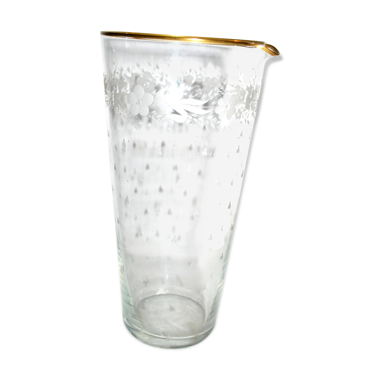 Engraved and gilded crystal jug 1900-1920