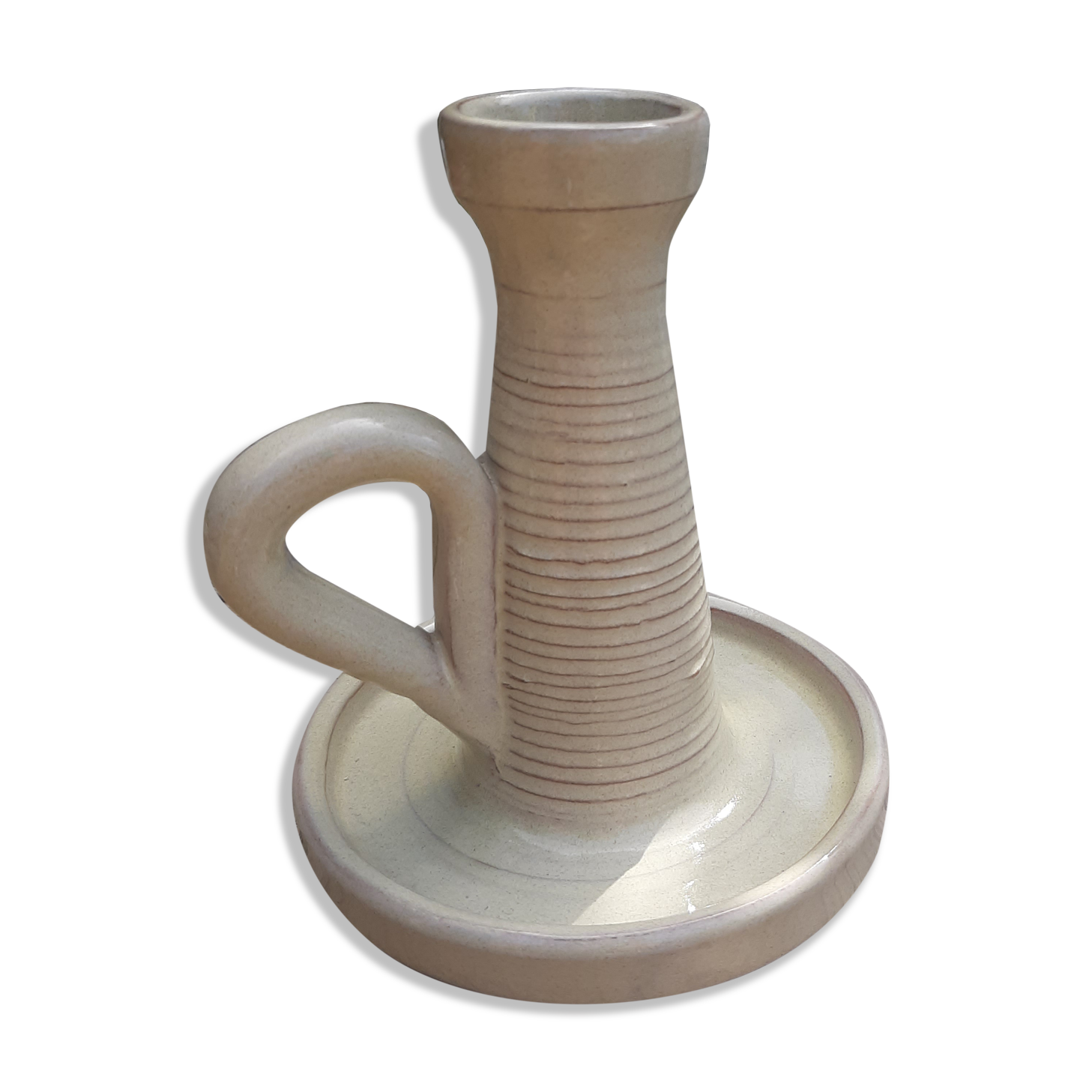 Glazed glazed stoneware candle holder