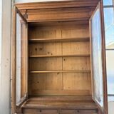 Old XL Napoleonic oak glass bookcase, 19th century