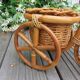 Cache pot en rotin et bambou tricycle vélo années 60 70