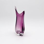 Vase sculptural organique Sommerso Murano couleur améthyste