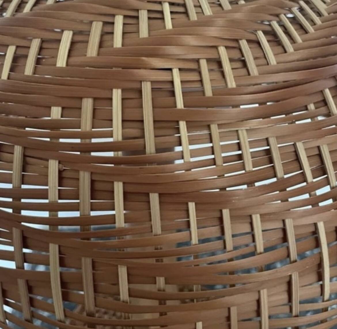 XXL mushroom lamp in woven rattan from the 70s