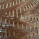 XXL mushroom lamp in woven rattan from the 70s