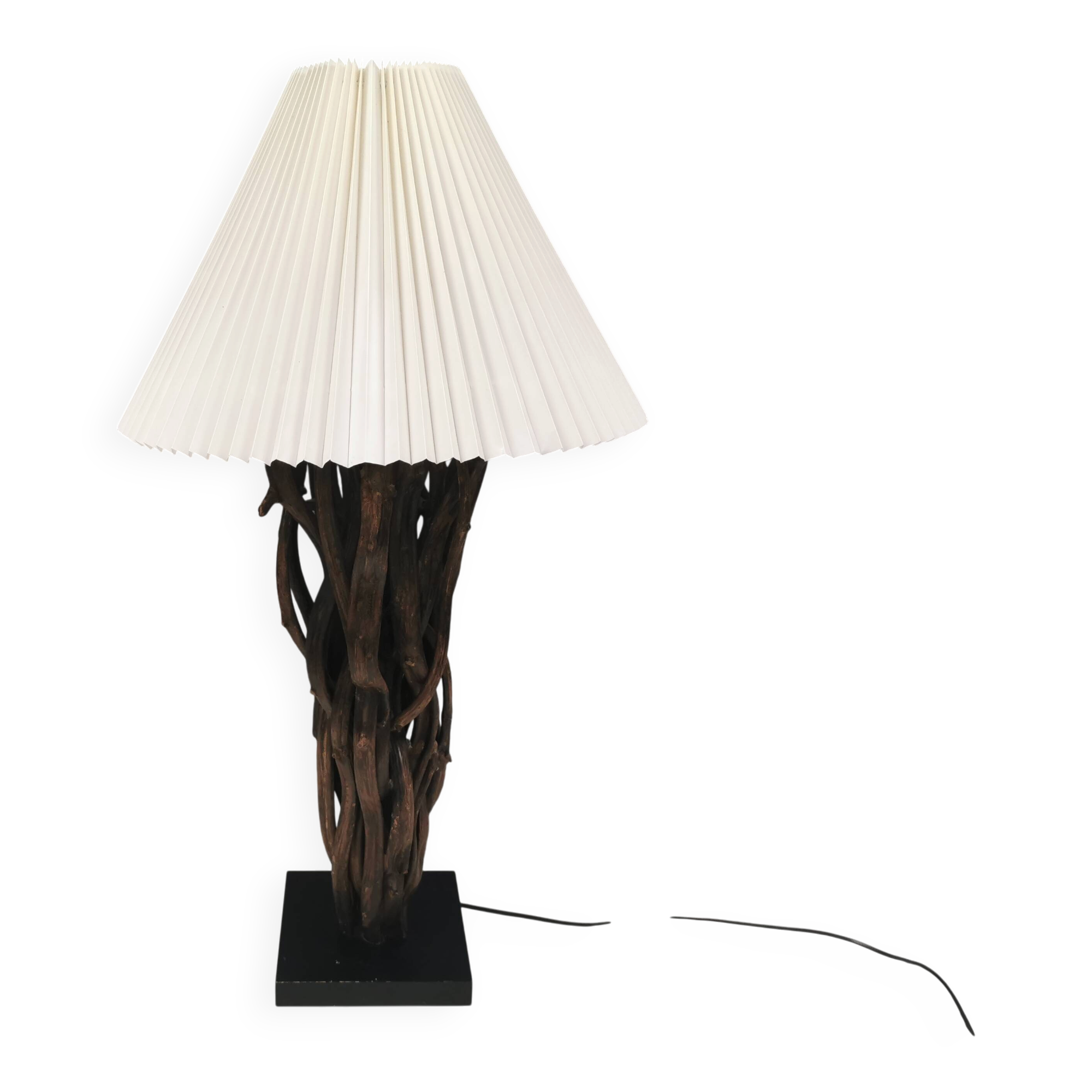 Designer table lamp/floor lamp, made from driftwood.