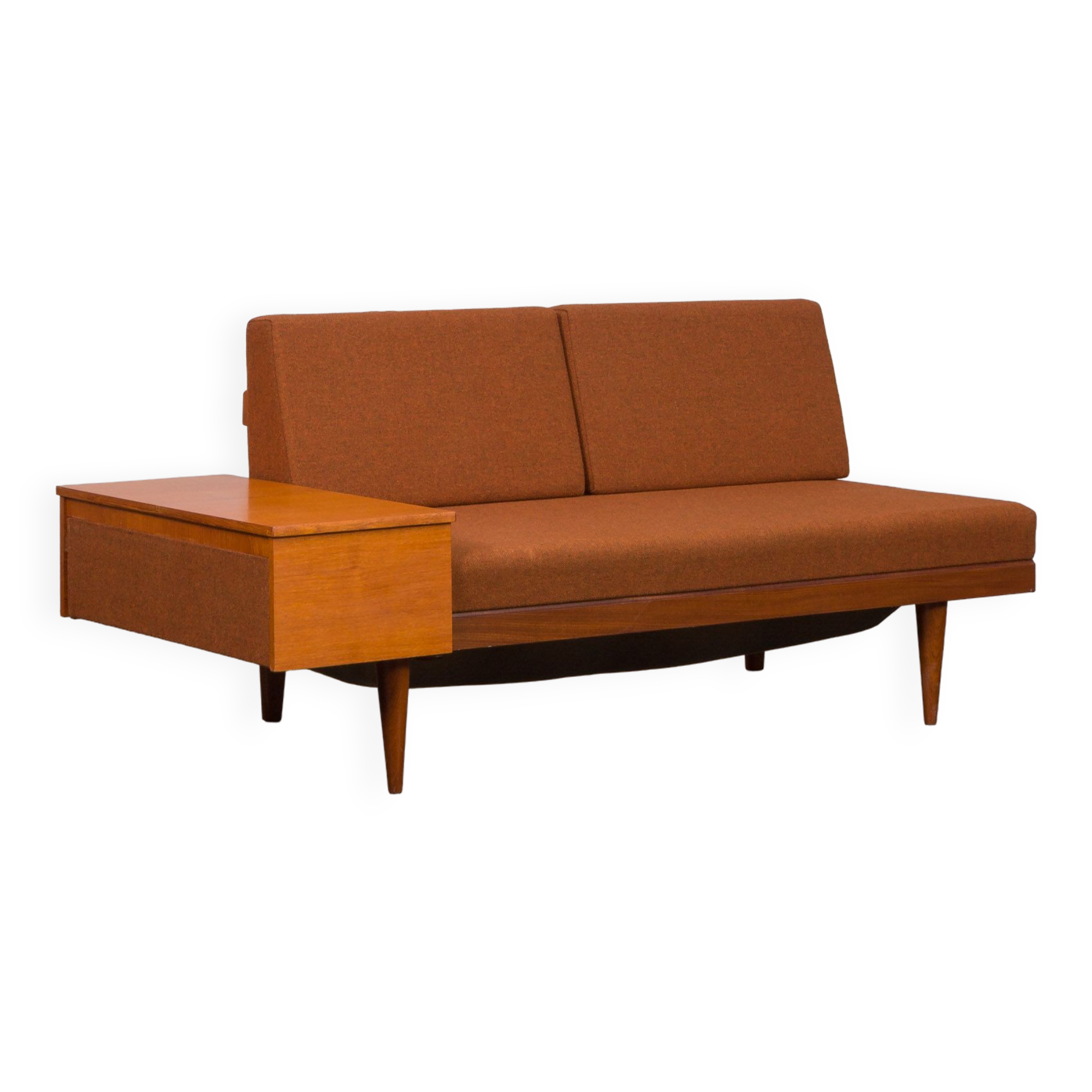 Svane daybed by Igmar Relling in original dark orange wool upholstery, Norway 1970s