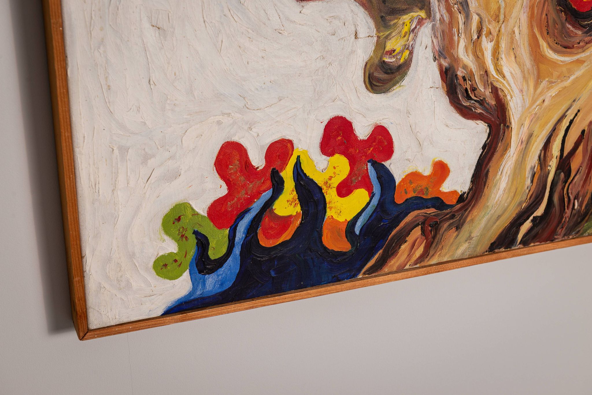 Peinture abstraite d'une figure au soleil