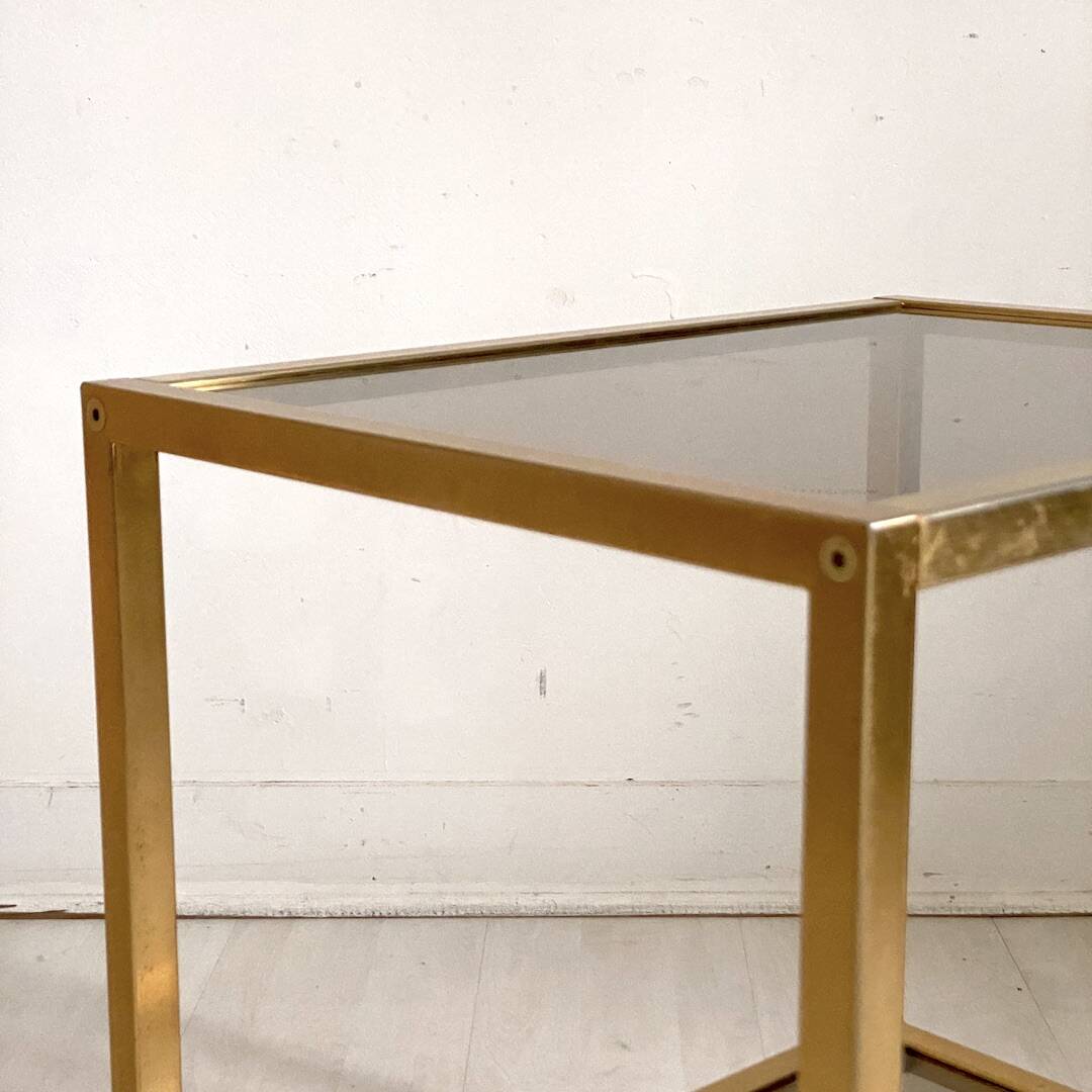 Vintage 80's gold end table