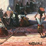 Painting old Italian scene