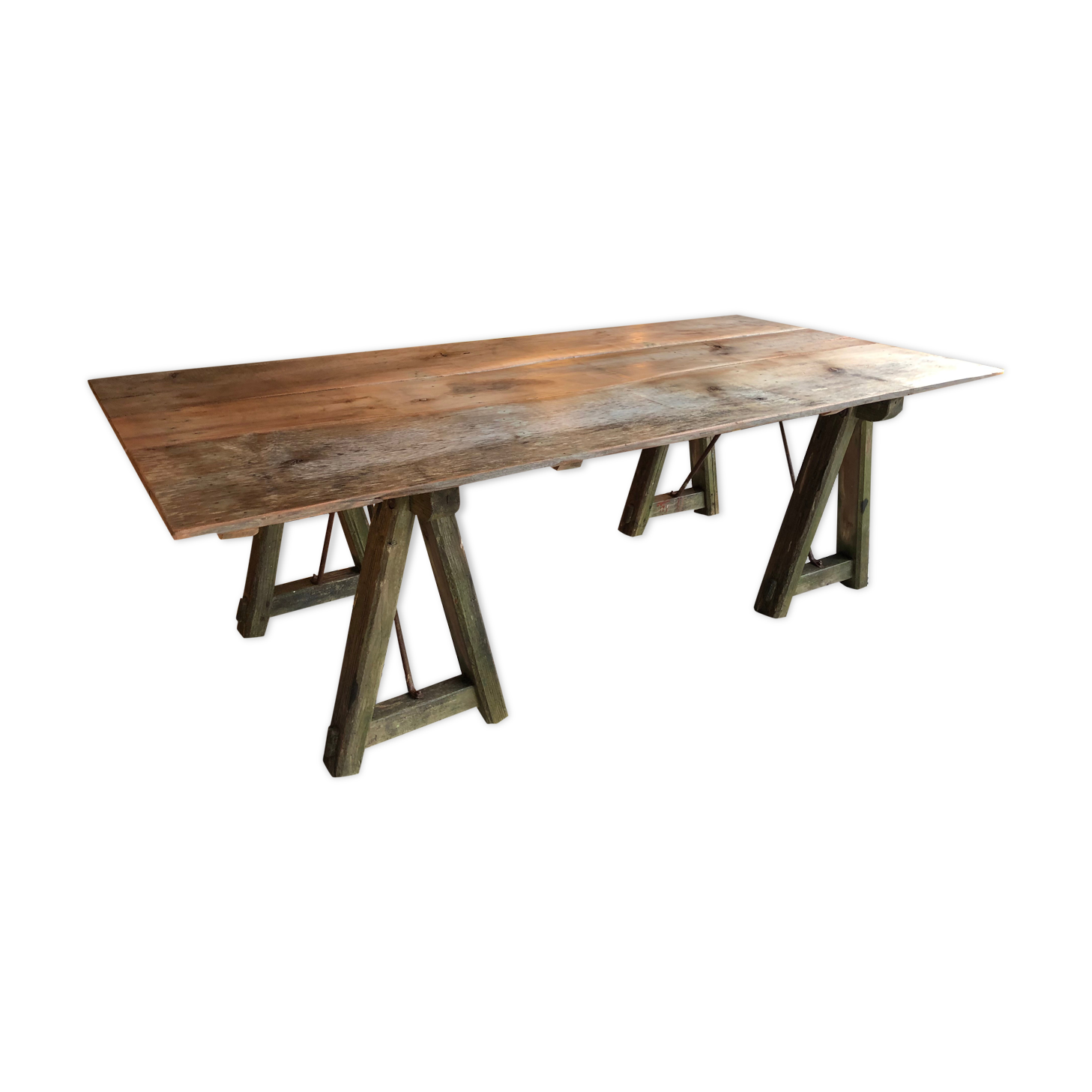 Farm table on trestles