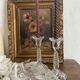 Pair of glass candlesticks