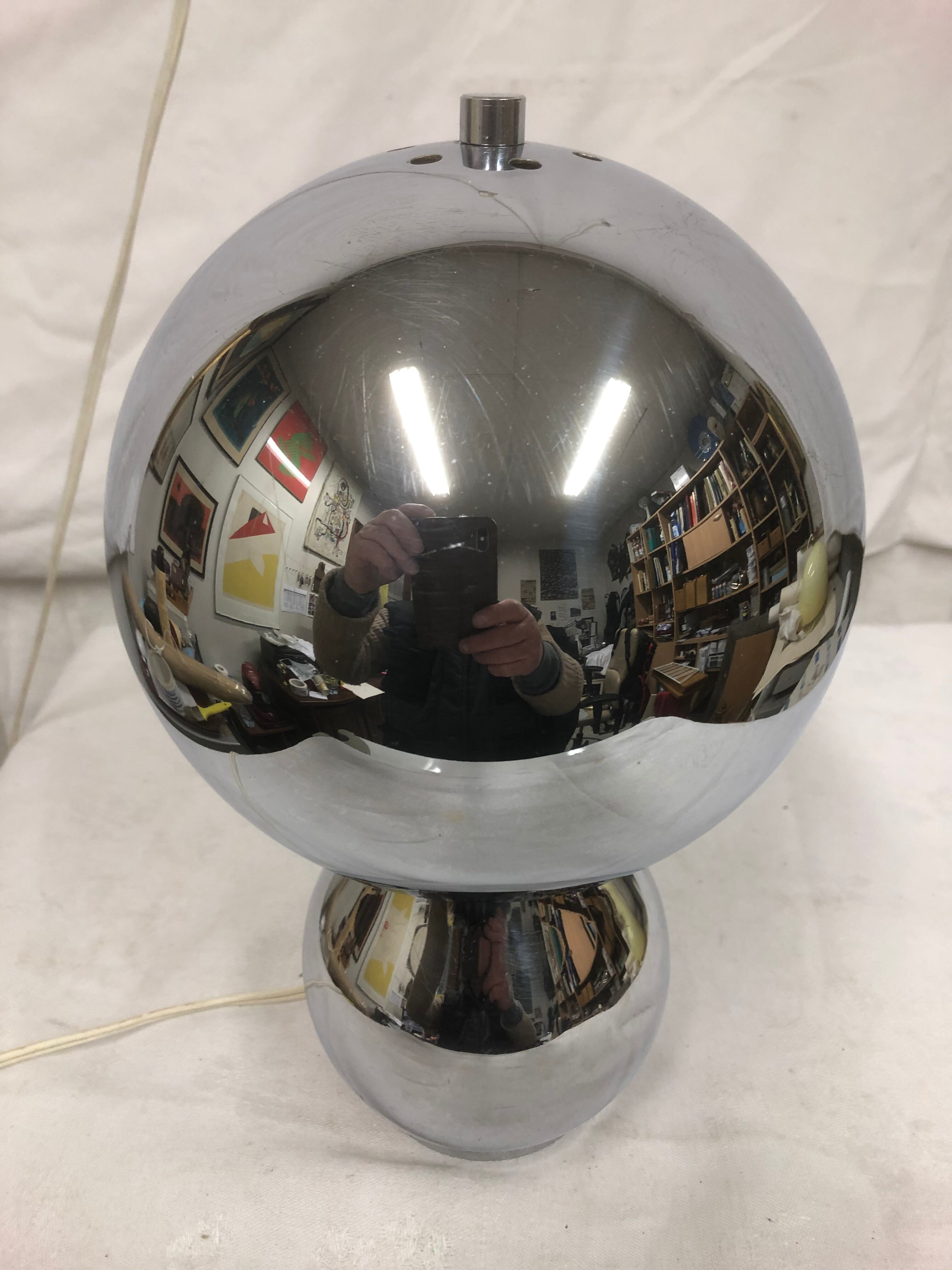Chrome mushroom lamp 1970