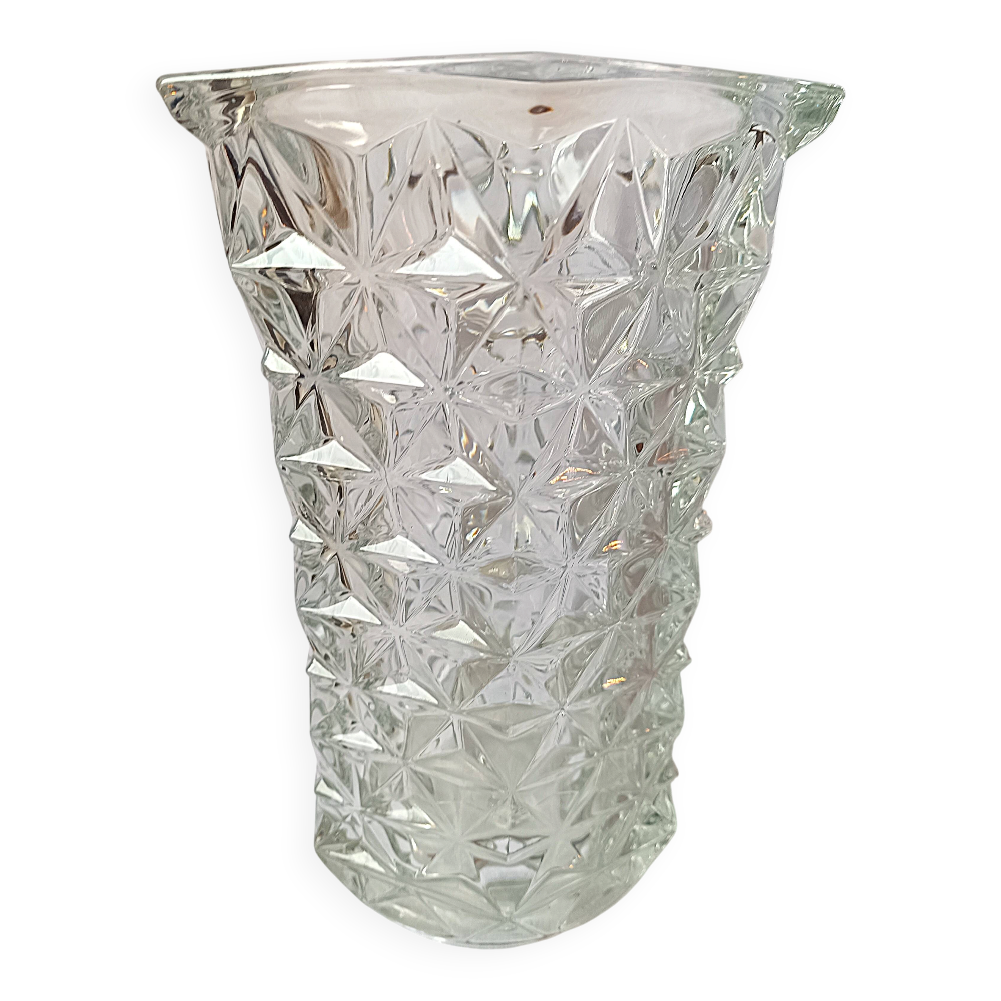 large vintage crystal vase flower decoration