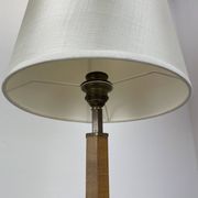 lampe de table Art déco unique en laiton et bois, Allemagne années 1930