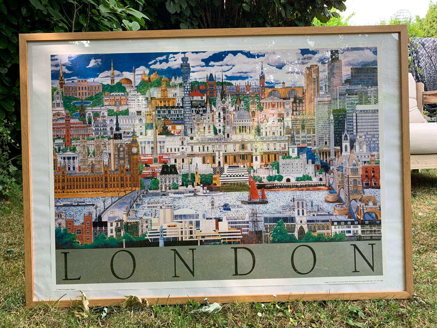 London framed poster by Christopher Rogers 1994