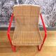 Chaise cantilever rotin et métal design 1980
