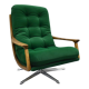 Original rotate armchair, Scandinavian icon, 1960s, quality green velvet