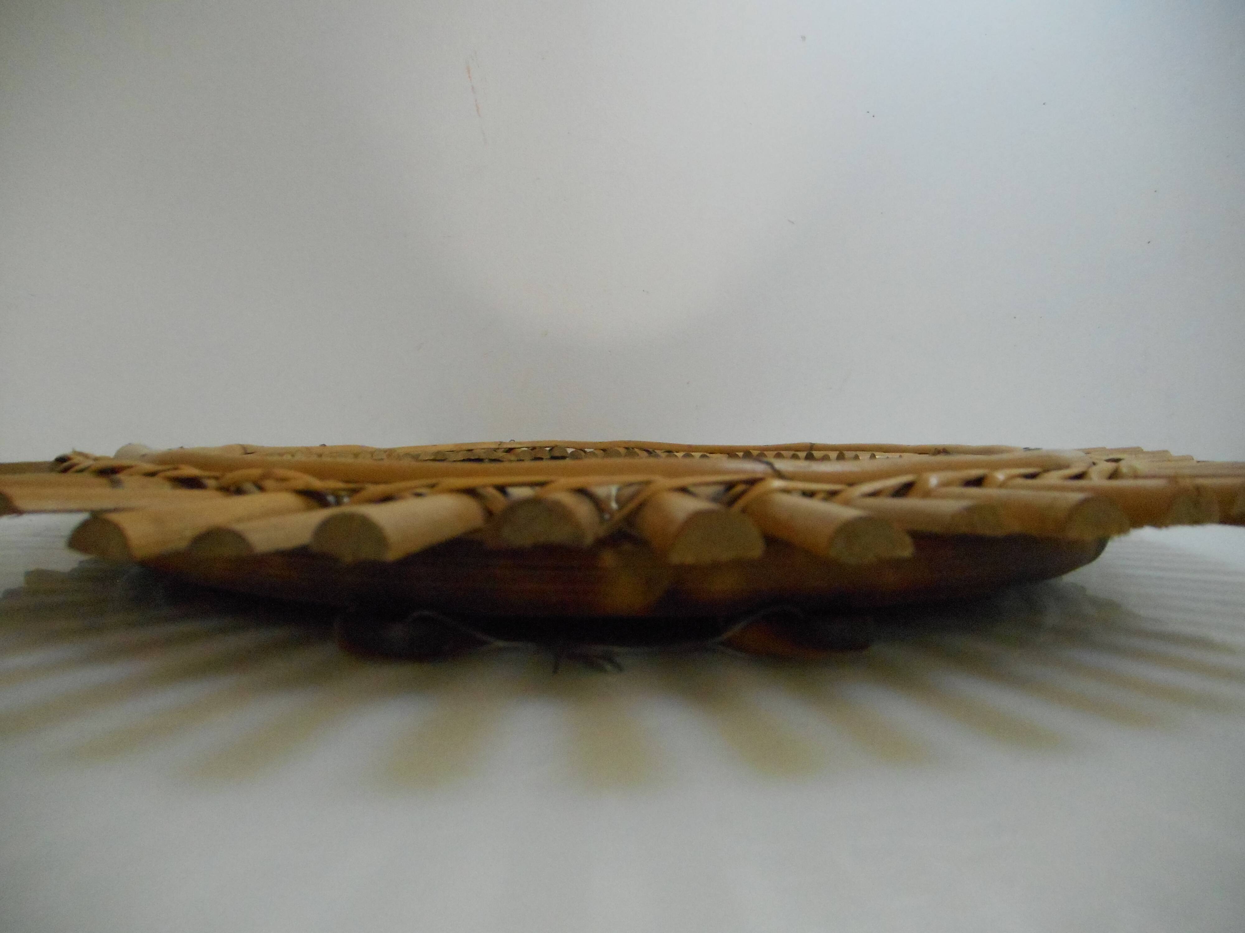 Oval sun bamboo and rattan mirror 60x48cm