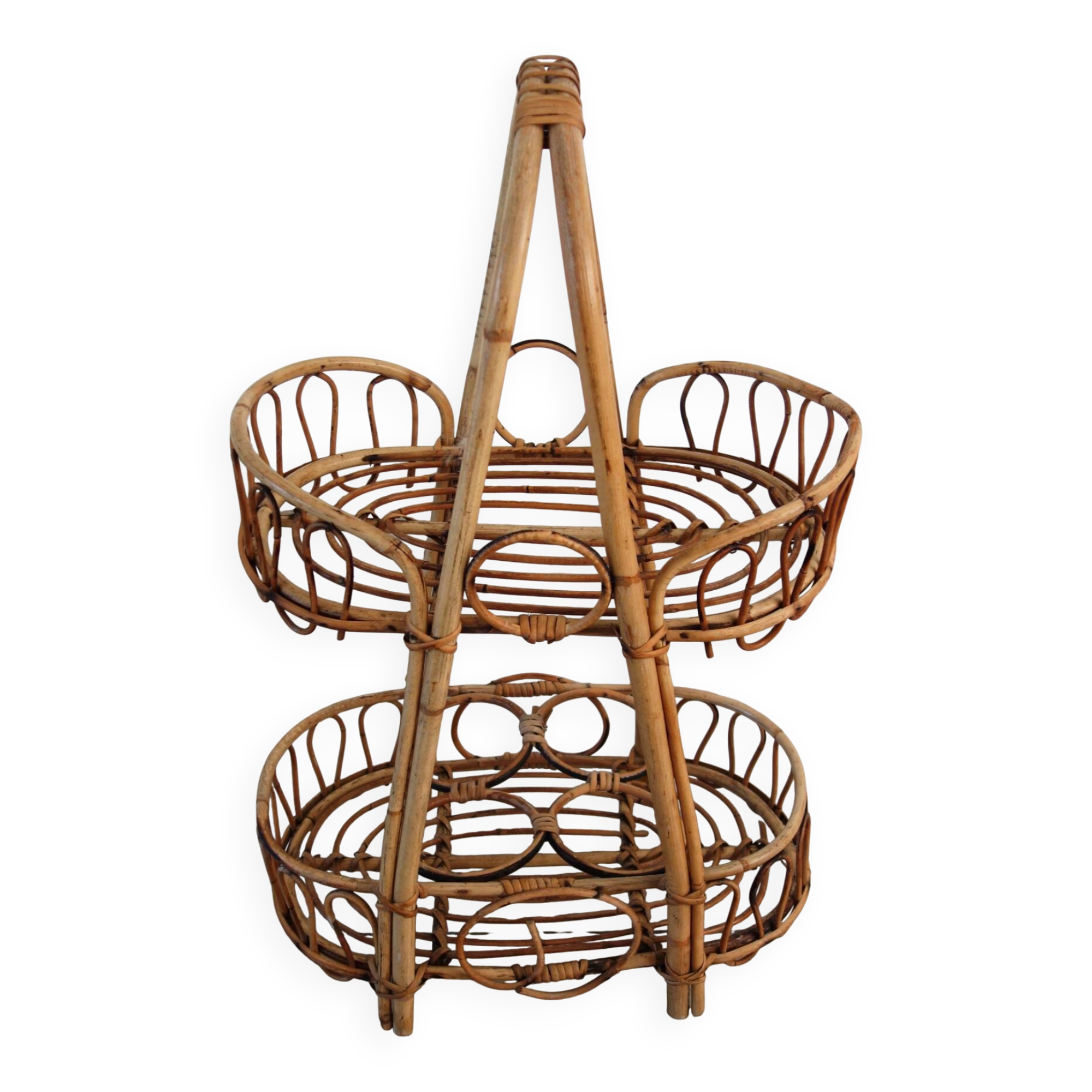 1960s rattan bar cabinet