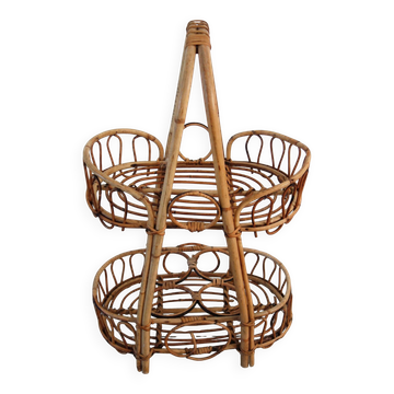 1960s rattan bar cabinet