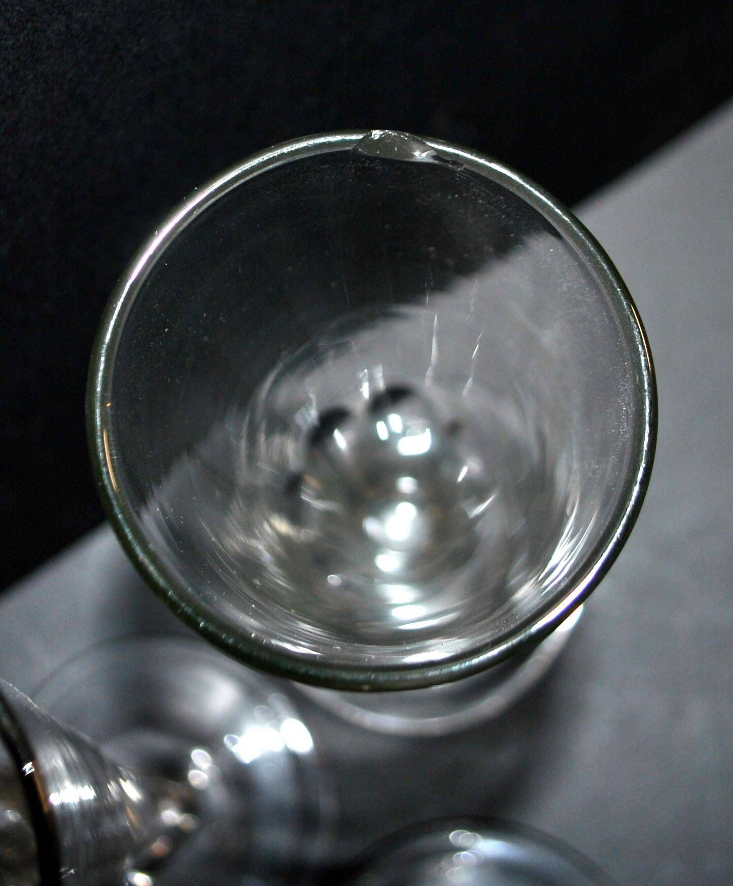 Portieux? Set of 10 cut glass champagne flutes from 1900 bistro.
