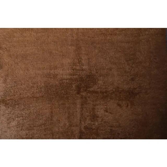 Vintage Turkish hand-knotted wool cotton brown kilim area rug 129x149