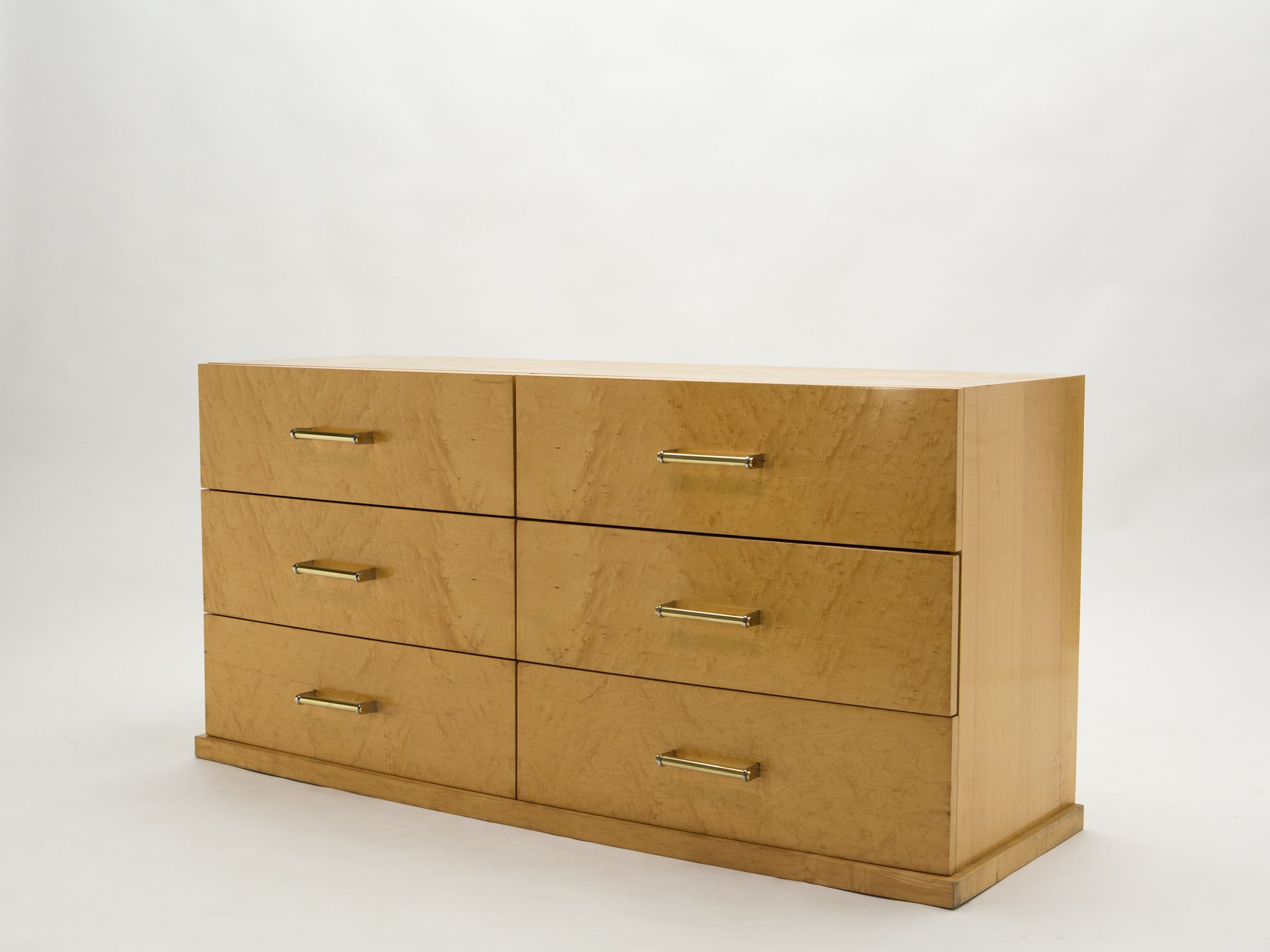 Commode art déco en sycomore poignées laiton années 1940