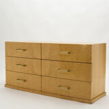 Commode art déco en sycomore poignées laiton années 1940