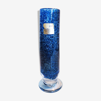 Blue crystal vase