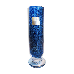 Vase en cristal bleu