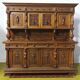 19th-century Renaissance walnut two-body buffet