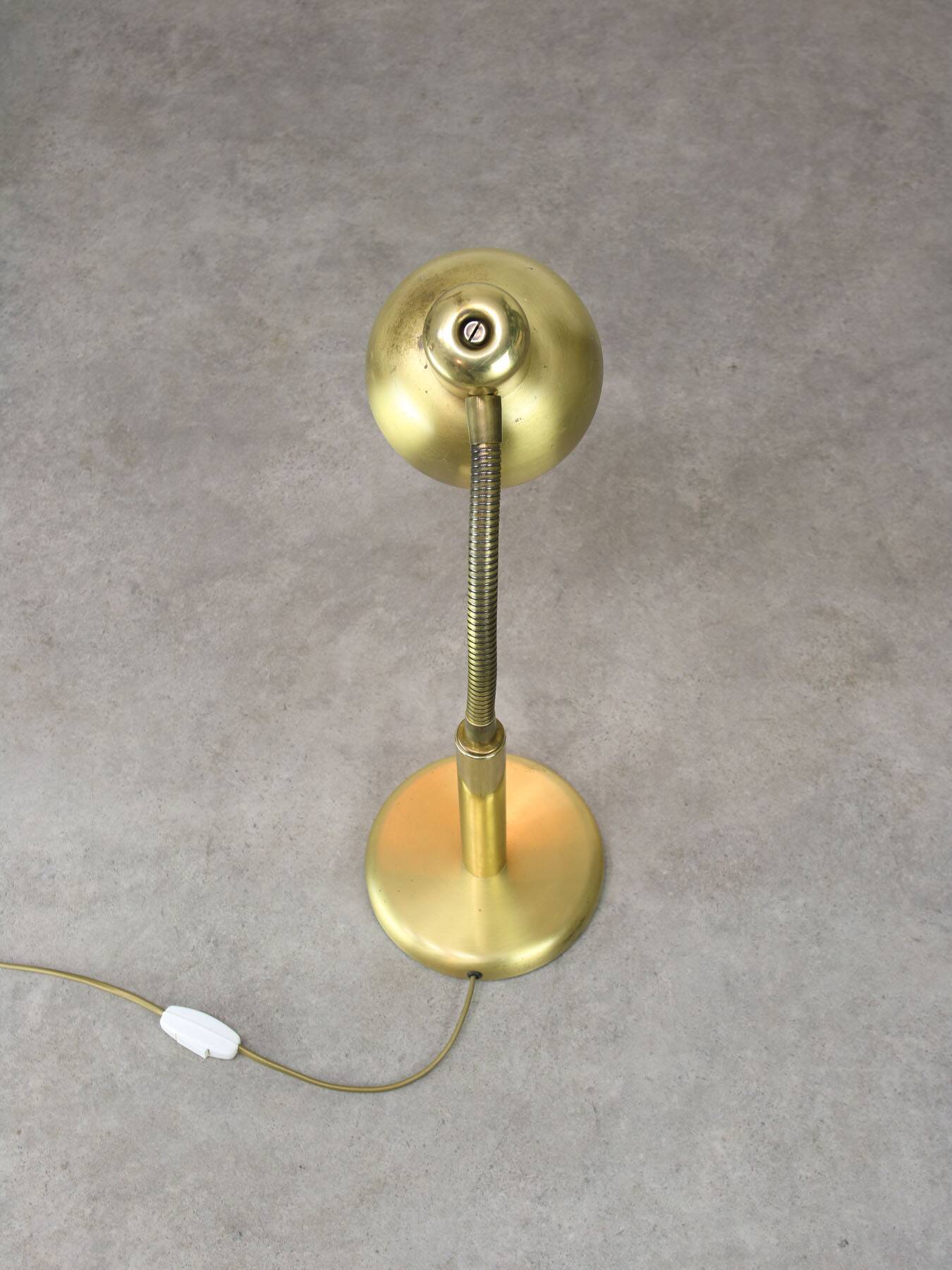 Vintage Italian Brass Gooseneck Table Lamp