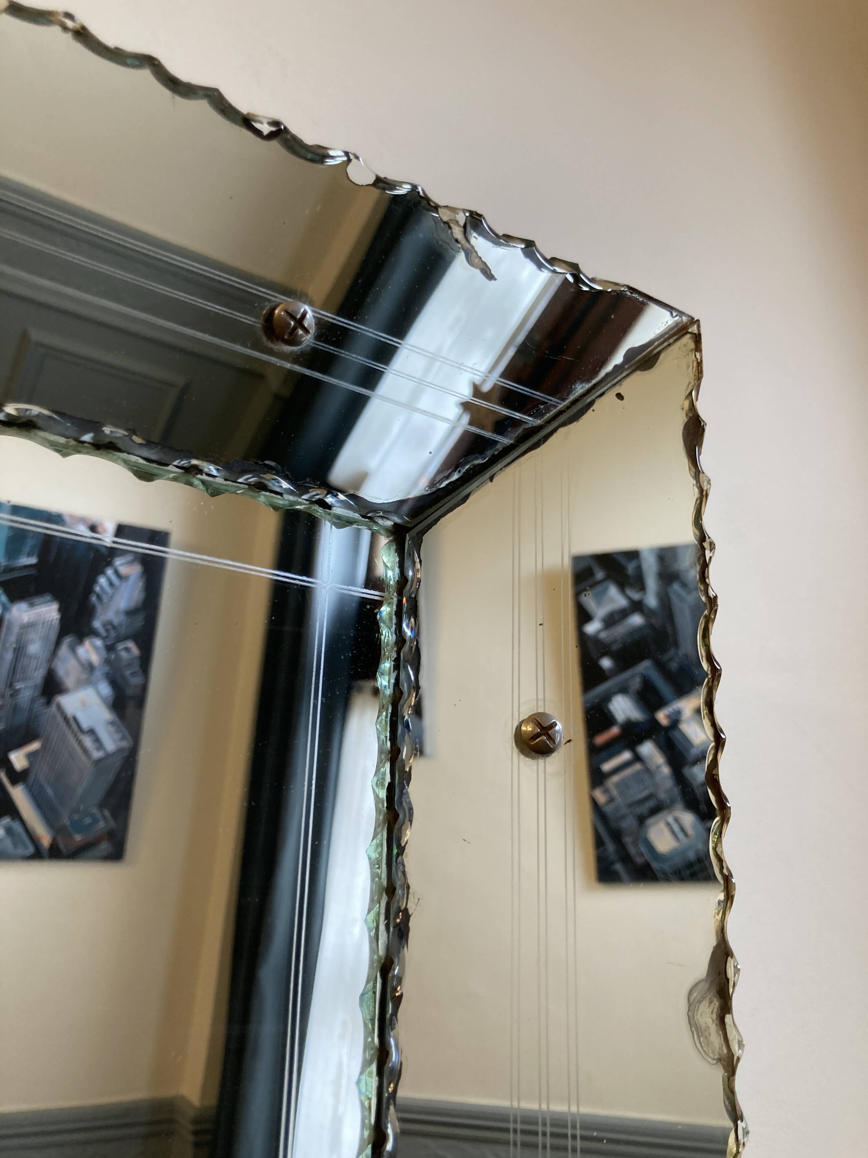 1940s mirror with glazing beads