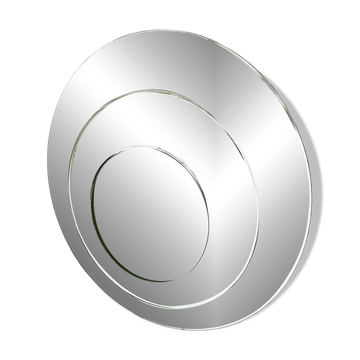 Vintage round concentric wall mirror, Italy, 1970s