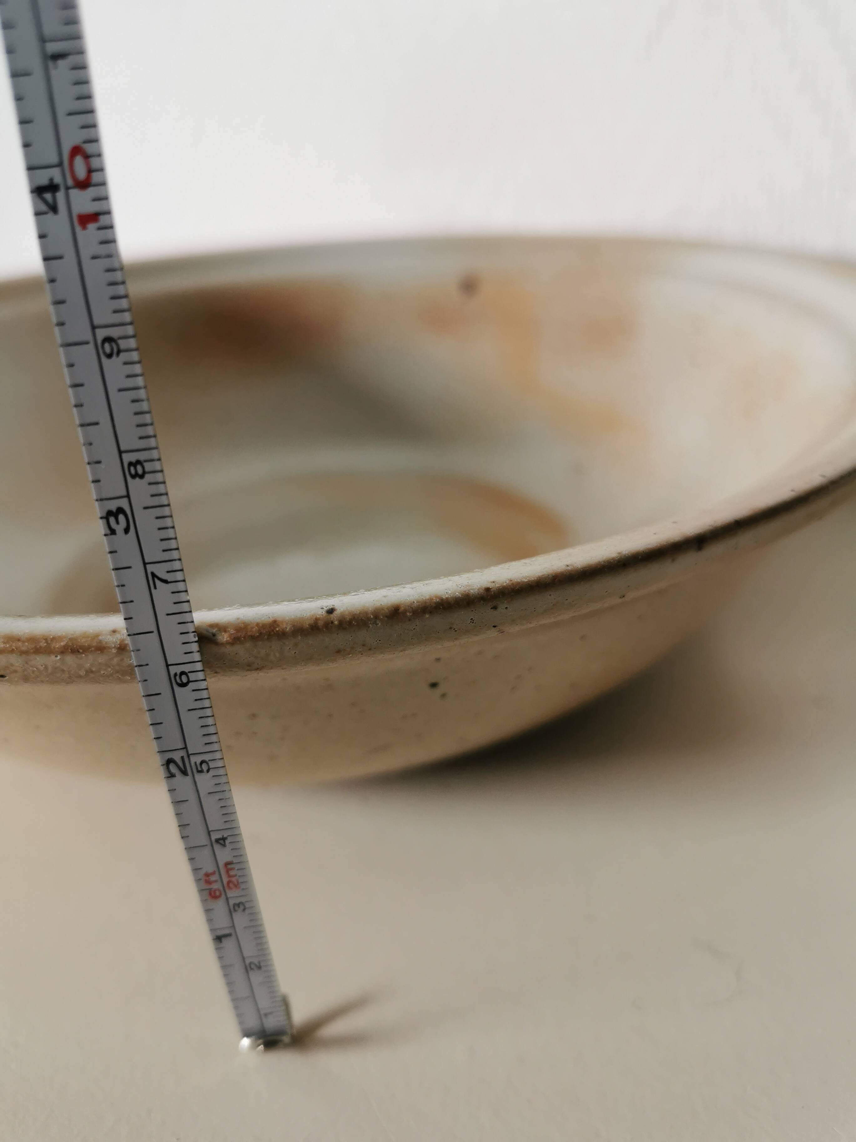 salad bowl, brown stoneware bowl, Marais stoneware, 1970s
