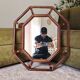 Vintage Italian mirror bamboo and rattan Riviera bohemian chic 1970s
