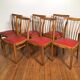 Ensemble de 6 chaises de salle à manger en bois sixties