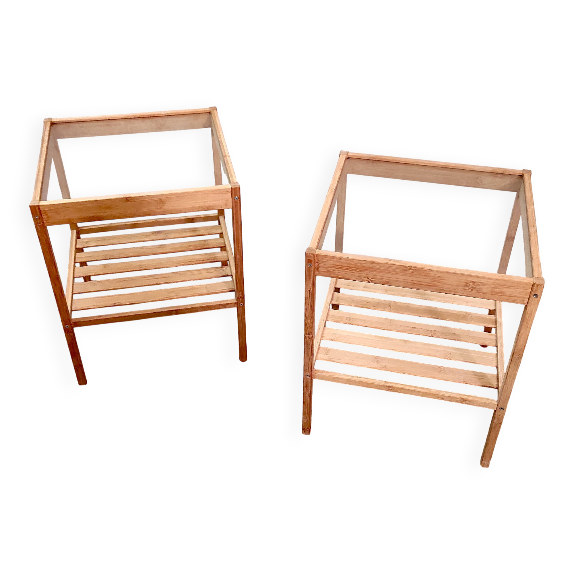 Bamboo side tables or bedside tables by IKEA "Nesna" - 1980s/90s