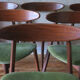 Set of six Danish teak tripod dining chairs, 1960