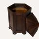 Art deco modernist brutalist oak hexagonal cabinet, ca 1910