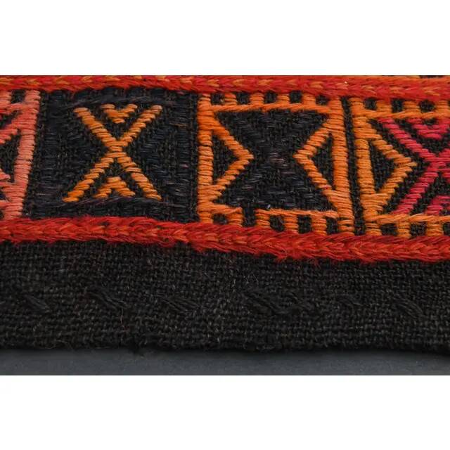 Vintage Turkish Oushak Handmade Wool Cotton Red Runner Rug 115x470
