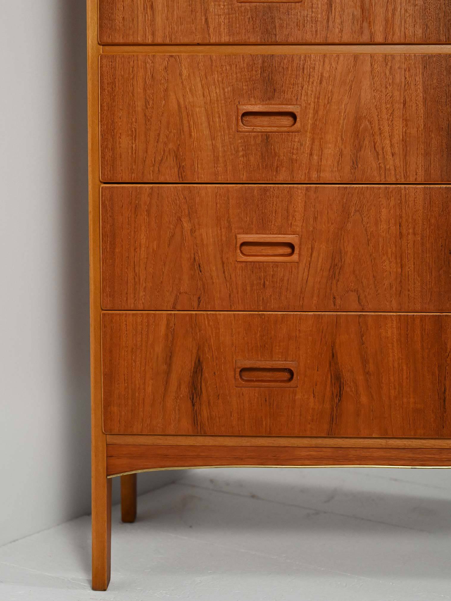 Swedish teak tallboy by Treman